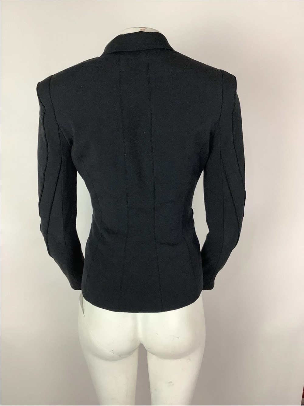 Vintage Y2K bebe Sz 6 Structured Fitted Textured Business Office Black Blazer - Picture 3 of 6